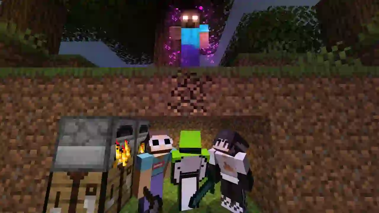 3 Minecraft Speedrunners VS Herobrine